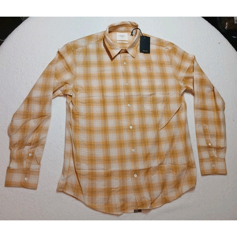 Men's Billy Reid‎ Standard Fit Wheat Shadow Plaid Sport Shirt, Medium NWT